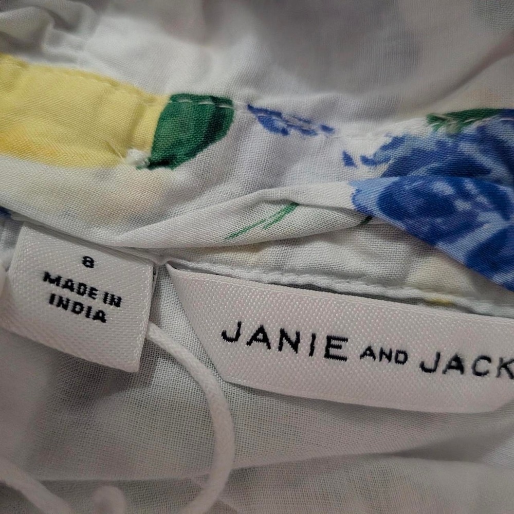 Janie and Jack, Amalfi lemon girls dress size 8 ruffle bow